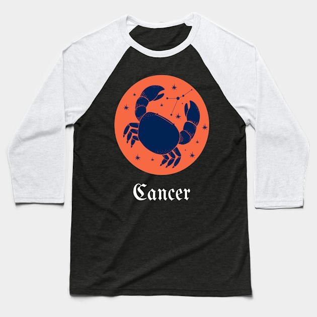 CANCER ZODIAC SIGN CANCER HOROSCOPE Baseball T-Shirt by Top To Bottom